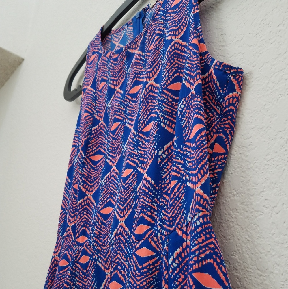 GB Florescent Orange & Blue Skater Dress - Picture 2 of 4